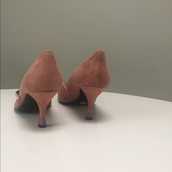 Vintage Kitten Heels in dusty pink suede - Picture 3 of 3